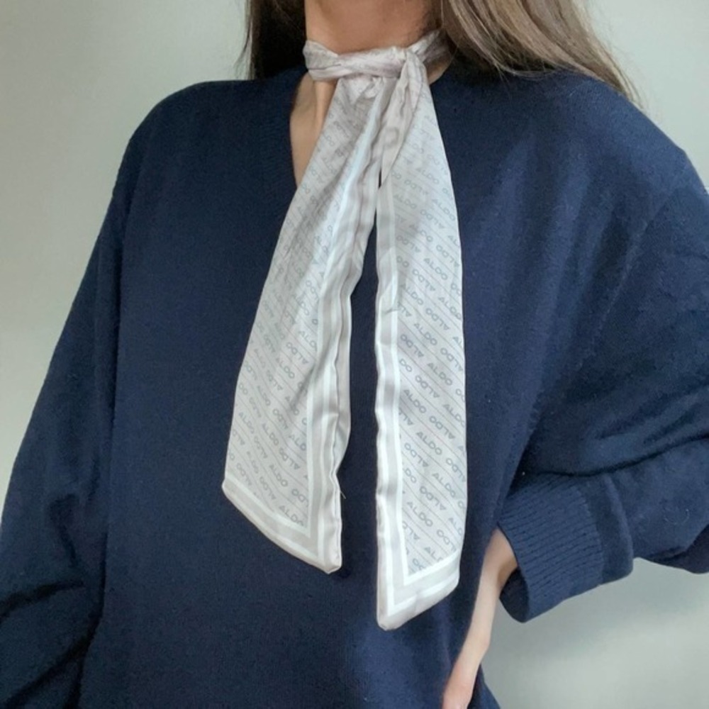 Vintage Aldo Cream Silk Scarf